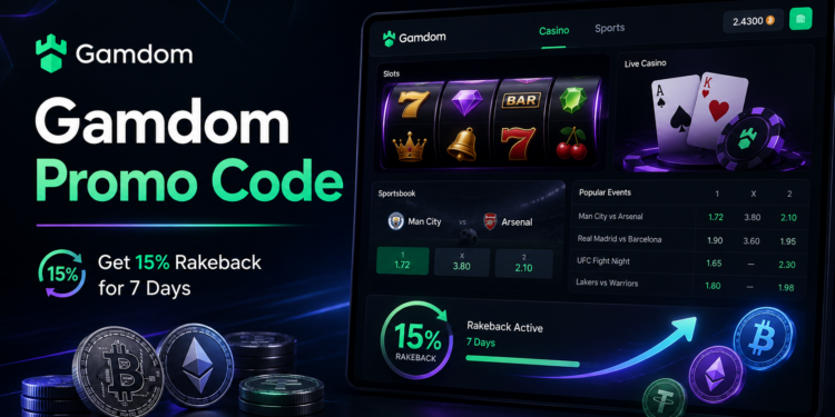 Gamdom promo code with 15% rakeback for 7 days
